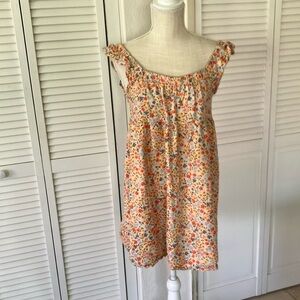 Wild Fable floral summer‎ dress wear off or on the shoulders linen blend size M